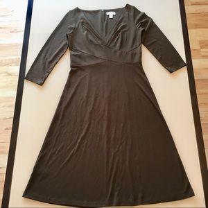 LOFT Ann Taylor Brown V Neck Dress